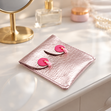 Load image into Gallery viewer, Novelty card Pouch - Light metallic Lavender Boob purse: Rose Gold