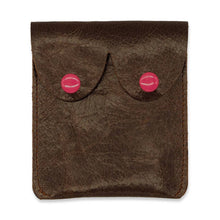Load image into Gallery viewer, Credit Card Pouch – Leather Boob Purse for Women: Dark Brown
