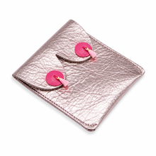 Load image into Gallery viewer, Novelty card Pouch - Light metallic Lavender Boob purse: Rose Gold
